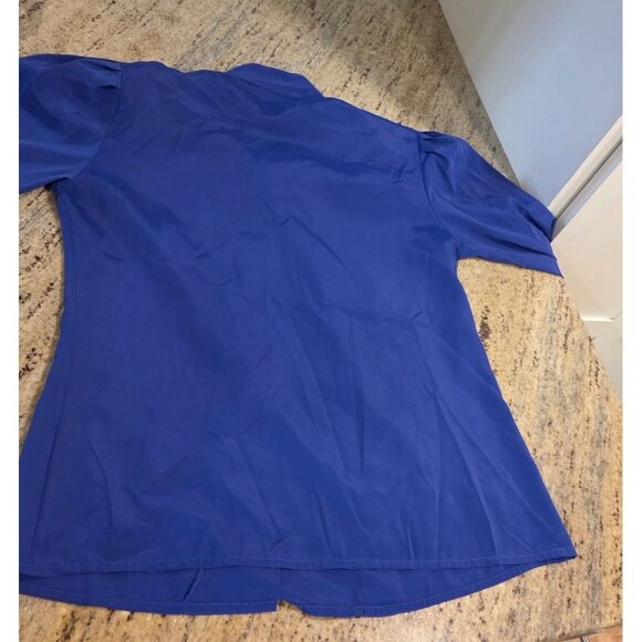 Vintage Anne Klein New Aspects Suze 6  Purple Silky Secretary Blouse High Neck - Picture 15 of 16